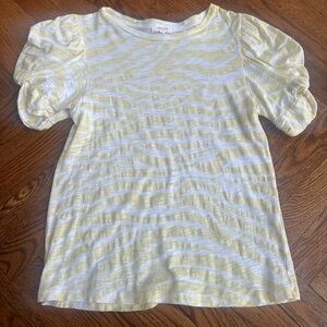 Goldie Women’s Yellow and White Striped Top Size Small